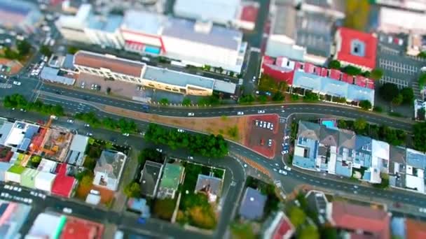 Drón Autók Város Épületekkel Fejlesztés Ipari Háttér Közlekedés Vagy Utcán — Stock videók
