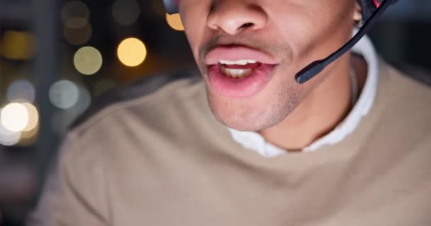 Mouth Man Tele Pazarlama Danışmanlık Gece Müşteri Hizmetleri Danışmanlık Crm — Stok video