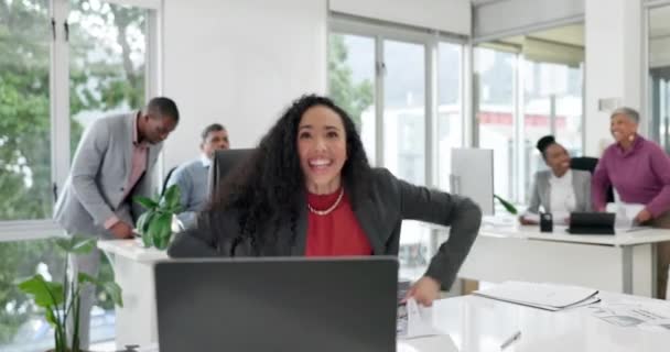 Documents Air Winner Business People Laptop Office Achievement Success Celebration — Stock Video