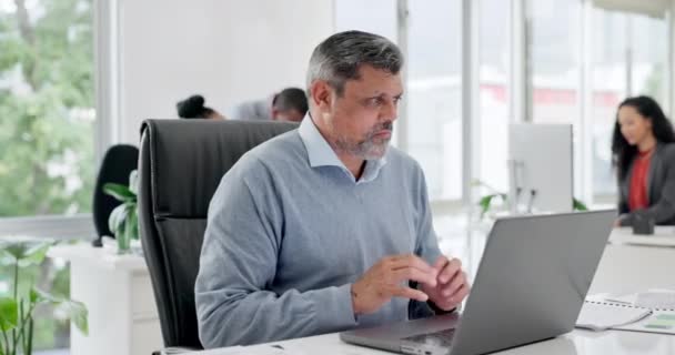 Laptop Coaching Und Fragen Mit Geschäftsleuten Büro Für Planung Website — Stockvideo