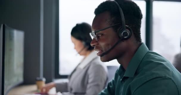 Call Center Communicatie Zakenmensen Consultant Agent Voor Virtuele Technische Ondersteuning — Stockvideo