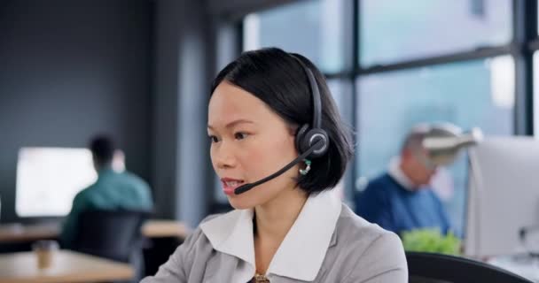 Call Center Comunicação Mulher Consultor Agente Falando Para Comércio Eletrônico — Vídeo de Stock