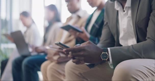 Personel Alımı Işe Alım Telefon Bekleme Odasında Adamlarıyla Iletişim Sosyal — Stok video