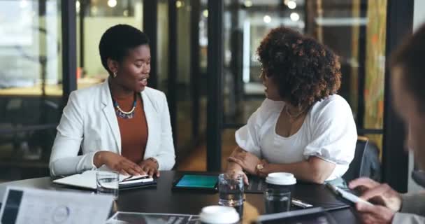 Mujer Negocios Reunión Cinco Altos Para Trabajo Equipo Colaboración Logro — Vídeos de Stock