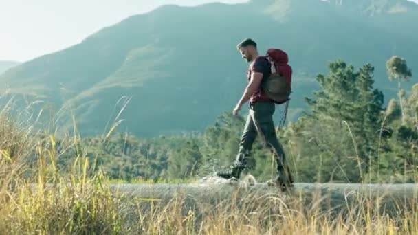 Gezmek Içmek Doğa Yürüyüşü Yapmak Tatilde Kamp Yapmak Macera Yaşamak — Stok video