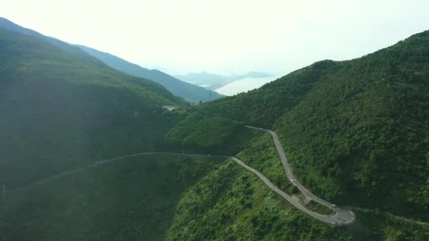 Campagne Road Trip Drone Montagne Dans Paysage Environnement Chemin Pour — Video