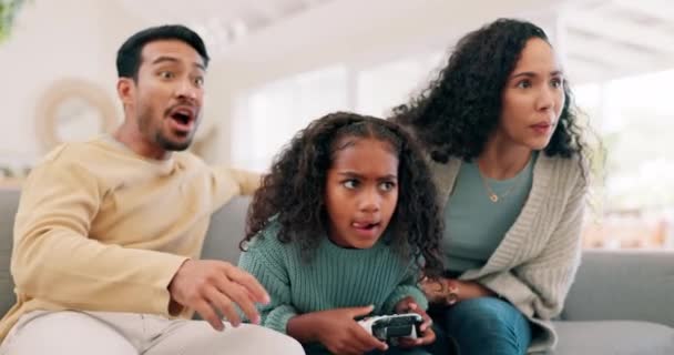 Kihívás Videojáték Szülők Gyermekjáték Támogatás Energia Esport Streaming Család Férfi — Stock videók