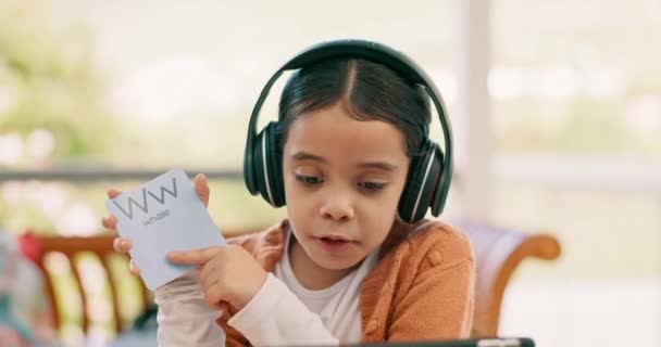 Rozmowa Wideo Rozmowa Dziecko Laptopem Elearningu Nauki Języka Odrabiania Lekcji — Wideo stockowe