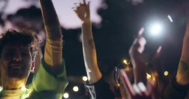 Dansen Feesten Mensen Vieren Samen Een Festival Concert Een Sociaal — Stockvideo