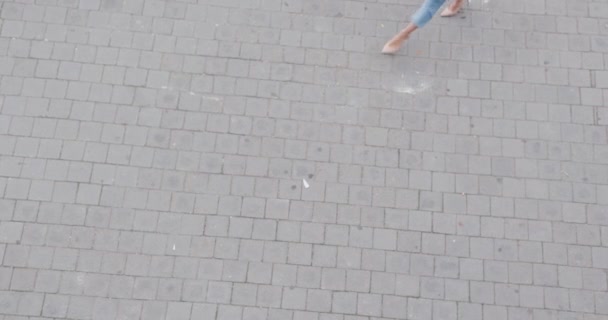 Procházka Pohled Shora Nebo Městští Podnikatelé Dojíždějí Ráno Společnosti Pracoviště — Stock video