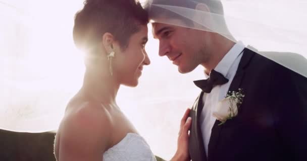Matrimonio Amore Romanticismo Con Coppia Alla Reception Celebrazione Cerimonia Matrimonio — Video Stock