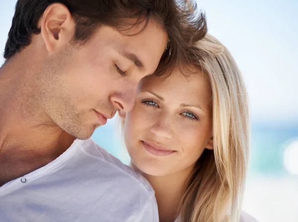 Paar Gezicht Gelukkig Buiten Met Liefde Romantiek Hechting Vakantie Vakantie — Stockfoto