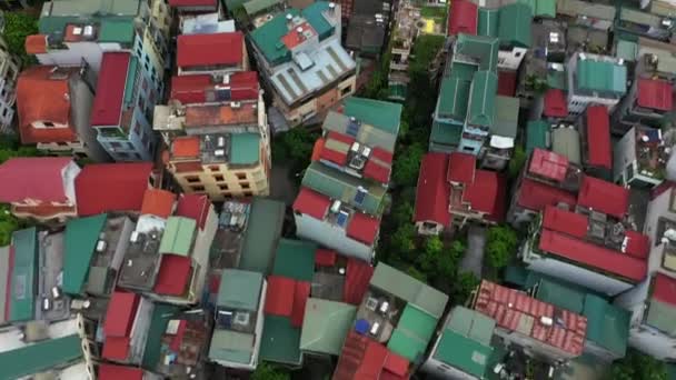 Hava Vietnam Kalabalık Nüfuslu Binalar Mimari Gelişim Için Büyüme Şehir — Stok video
