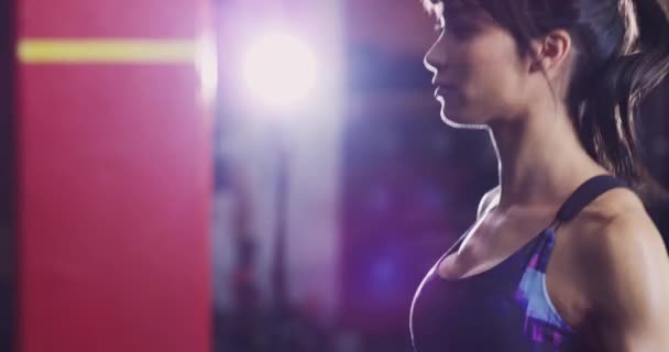 Cvičení Lano Žena Dělat Skákání Cvičení Sportovní Fitness Nebo Kardio — Stock video