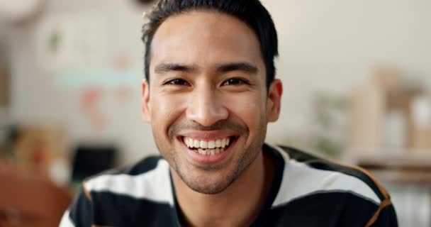 Pria Asia Yang Bahagia Wajah Dan Senyum Kreatif Dalam Bisnis — Stok Video