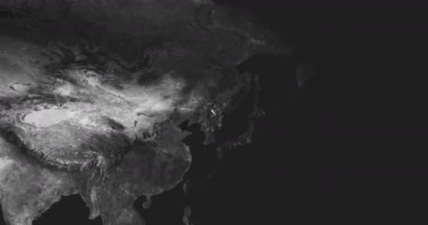 Nave Espacial Misil Lanzamiento Mapa Global Para Guerra Militar Explosión — Vídeos de Stock