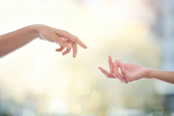 Helping Hand People Giving Support Bokeh Hope Empathy Healing Mental — Stock Photo, Image