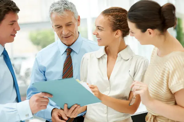 Business People Paperwork Collaboration Documents Cooperation Strategy Office Colleagues Planning — Stock Photo, Image