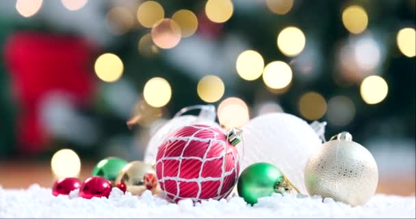 Noel Kutlama Tatil Sezonunun Kapanışı Için Yerde Süslemeler Olacak Olay — Stok video