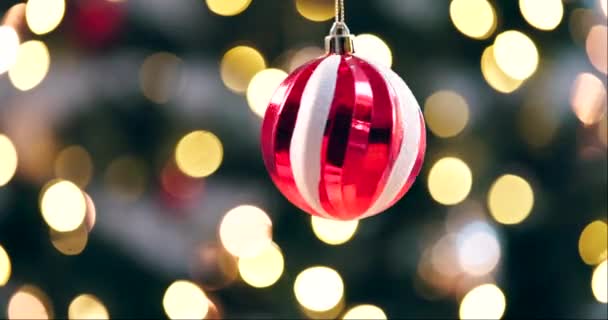 Noel Balosu Altın Bokeh Şenlikli Tatillerde Işıltı Için Dekorasyon Kutlama — Stok video