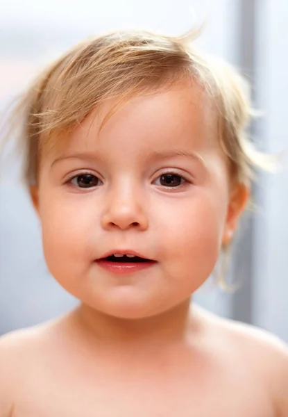 Bebé Retrato Niño Sonrisa Guardería Con Relax Sano Desarrollo Para —  Fotos de Stock