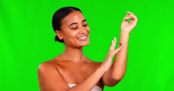 Green Screen Beauty Face Woman Foundation Skin Toner Concealer Makeup — Stock Video