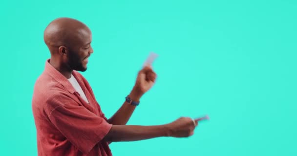 Homme Noir Pointant Avec Publicité Direction Présentation Avec Opportunité Offre — Video