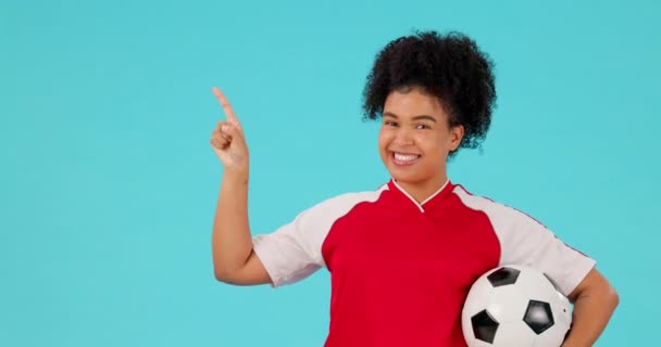Fútbol Retrato Mujer Punto Mano Para Lista Información Deportiva Estudio — Vídeos de Stock