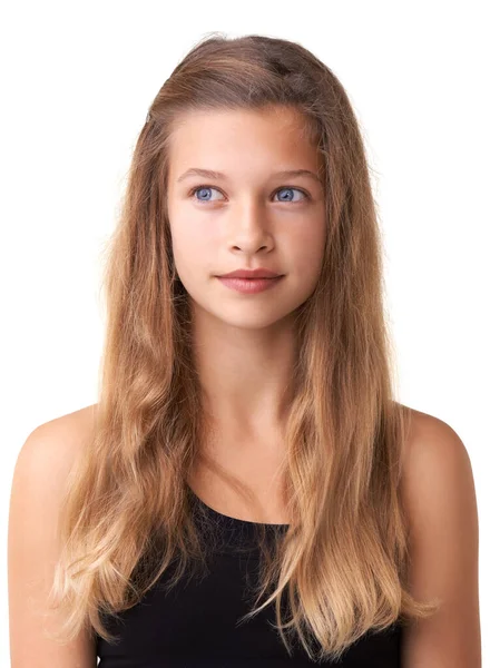 Студия Уходу Волосами Подросткового Мышления Косметике Лица Прическе Молодости Естественным — стоковое фото