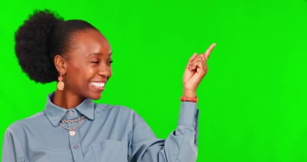 Yeşil Ekran Yüz Kadın Sunumu Pazarlama Alanı Duyuru Tavsiye Veya — Stok video