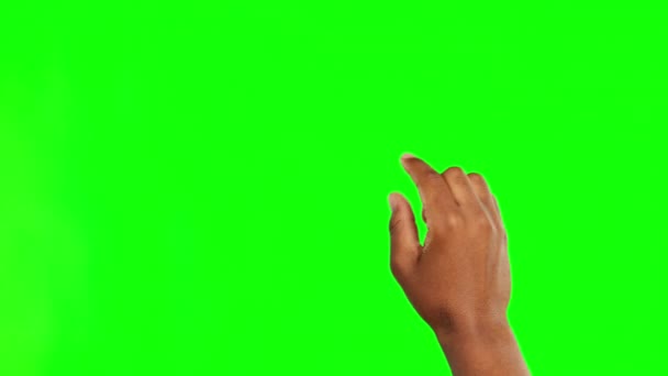Tangan Terisolasi Menggesek Dan Klik Dengan Layar Hijau Untuk Pilihan — Stok Video