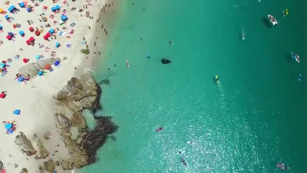 Drone Praia Natureza Com Vista Aérea Cidade Cabo Com Mar — Vídeo de Stock