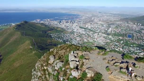 Drone Berg Natuur Met Uitzicht Het Landschap Kaapstad Zuid Afrika — Stockvideo