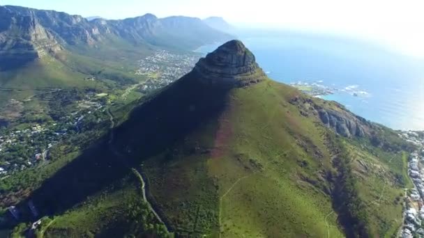 Drone Montañas Naturaleza Con Vistas Paisaje Ciudad Del Cabo Sudáfrica — Vídeo de stock