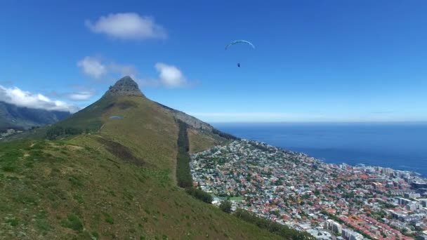 Berg Vrijheid Uitzicht Lucht Van Mensen Paragliden Natuur Voor Plezier — Stockvideo