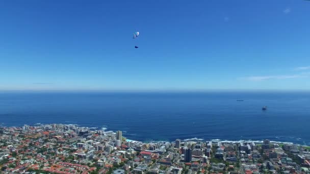 Oceán Svoboda Letecký Pohled Lidi Paragliding Přírodě Pro Zábavu Adrenalin — Stock video