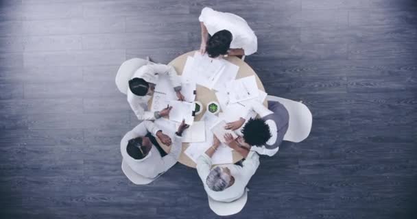 Spotkanie Biznesowe Stół Planowanie Timelapse Komunikacji Biura Praca Zespołowa Firmy — Wideo stockowe