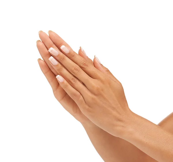Woman Hands Nails Studio Manicure Cosmetics Skincare Nail Treatment Wellness — Stock Photo, Image