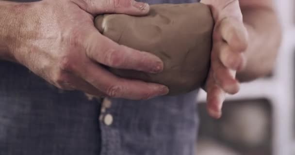 Eller Çömlek Topu Kil Atölyede Ürün Tasarımı Seramik Işlemler Veya — Stok video