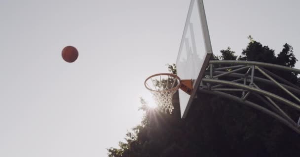 Basket Ball Filet Court Parc Pour Jeu Plein Air Coup — Video