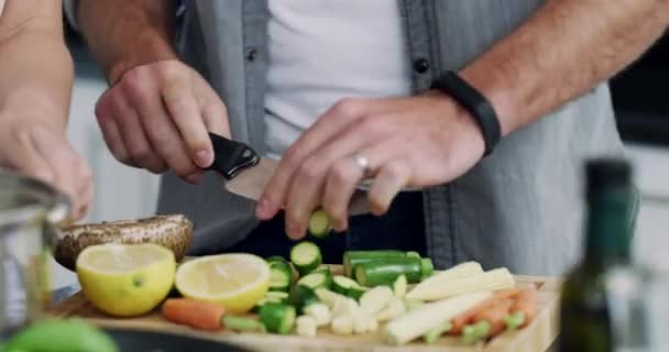 Dłonie Pary Gotowanie Kuchni Składników Roślinnych Zdrowej Żywności Dla Odżywiania — Wideo stockowe