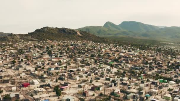 Φτώχεια Κατοικία Και Εναέρια Κωμόπολη Στη Νότια Αφρική Για Στέγαση — Αρχείο Βίντεο