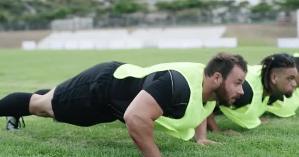 Esportes Treinamento Rugby Treinador Com Cronômetro Para Exercício Empurrar Aquecer — Vídeo de Stock