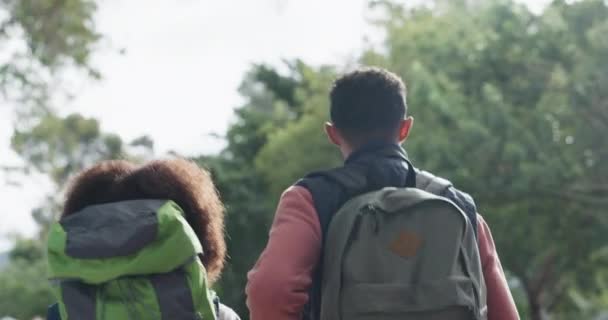 Dönüşte Yürürken Tatilde Kamp Yaparken Hafta Sonu Tatili Yaparken Doğa — Stok video