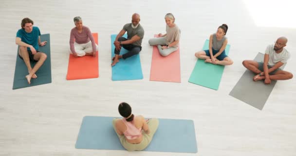 Yoga Les Hommes Les Femmes Studio Avec Parler Exercice Entraînement — Video