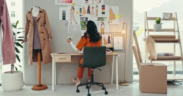 Créatrice Mode Femme Planning Bureau Pour Idées Créatives Production Inspiration — Video