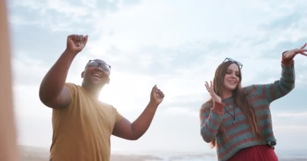 Mutlu Dans Eden Gezmek Kutlama Yapmak Tatil Için Miami Giden — Stok video