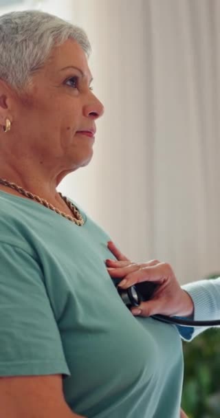 Frau Atmung Und Brust Mit Arzt Krankenhaus Zur Konsultation Für — Stockvideo