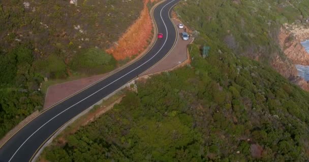 Voiture Autoroute Montagne Avec Voyage Drone Plage Environnement Transport Conduite — Video