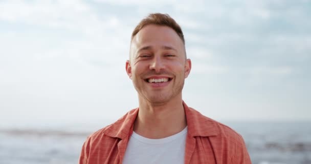 Yaz Sabahı Kanada Gitmek Için Bir Adamla Yüzleş Gülümse Seyahat — Stok video